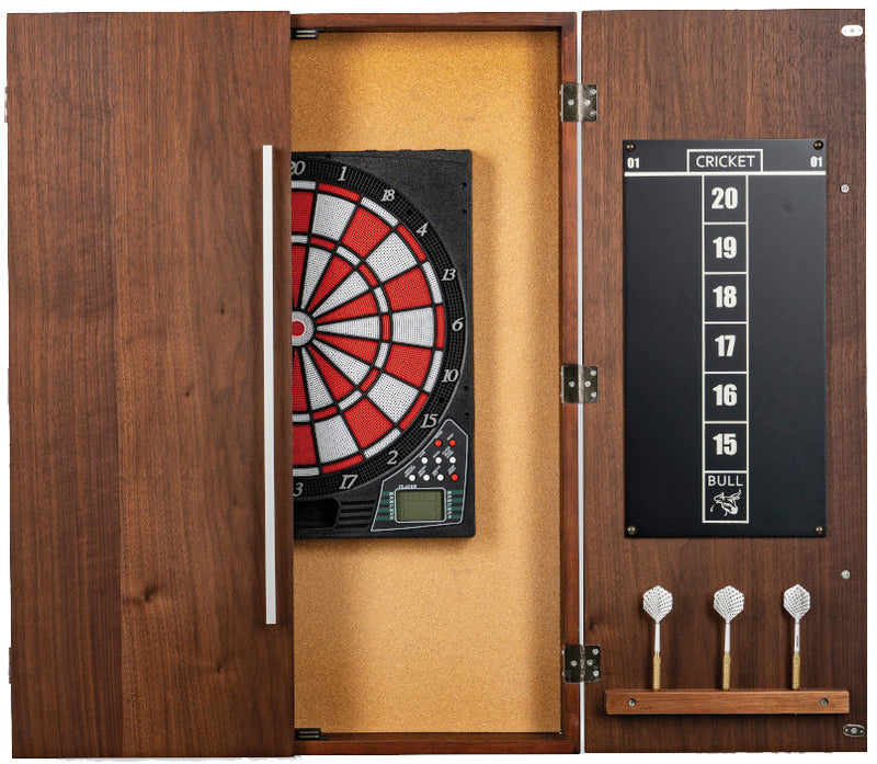 Presidential Billiards Dart Board Cabinet Pierce Walnut
