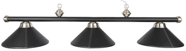 Presidential Billiards Pool Table Light - Black Leather with Stainless Steel Accents