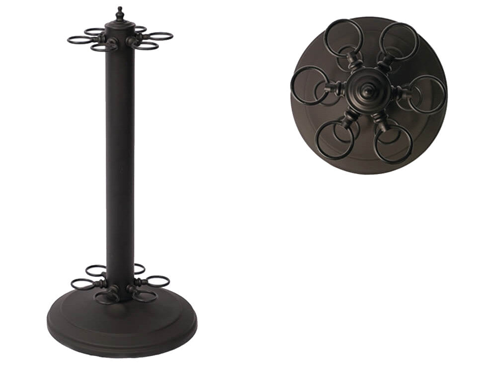 Metal Pool Cue Floor Rack Black