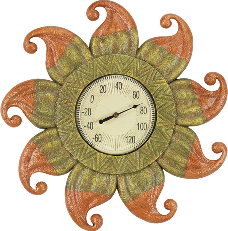 Outdoor Sun with Thermometer Sign 24"