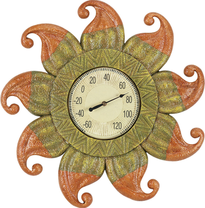 Outdoor Sun with Thermometer Sign 24"