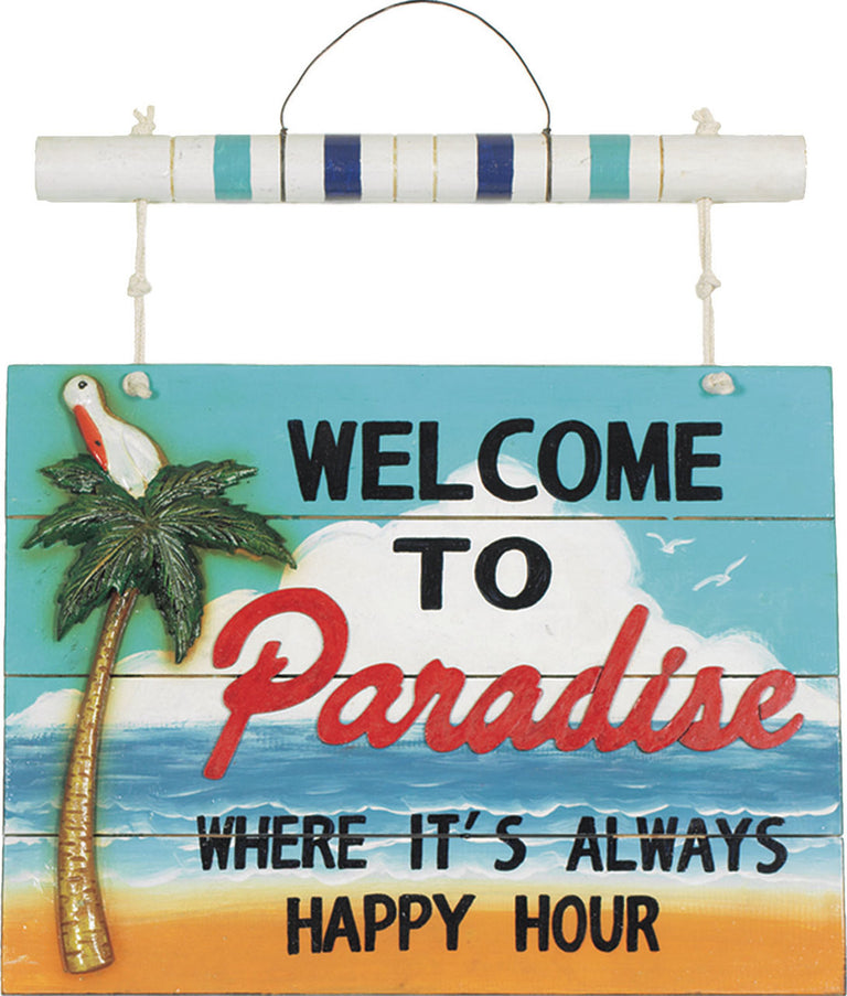 Welcome To Paradise Outdoor Sign