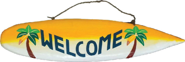 Welcome Surfboard Outdoor Sign