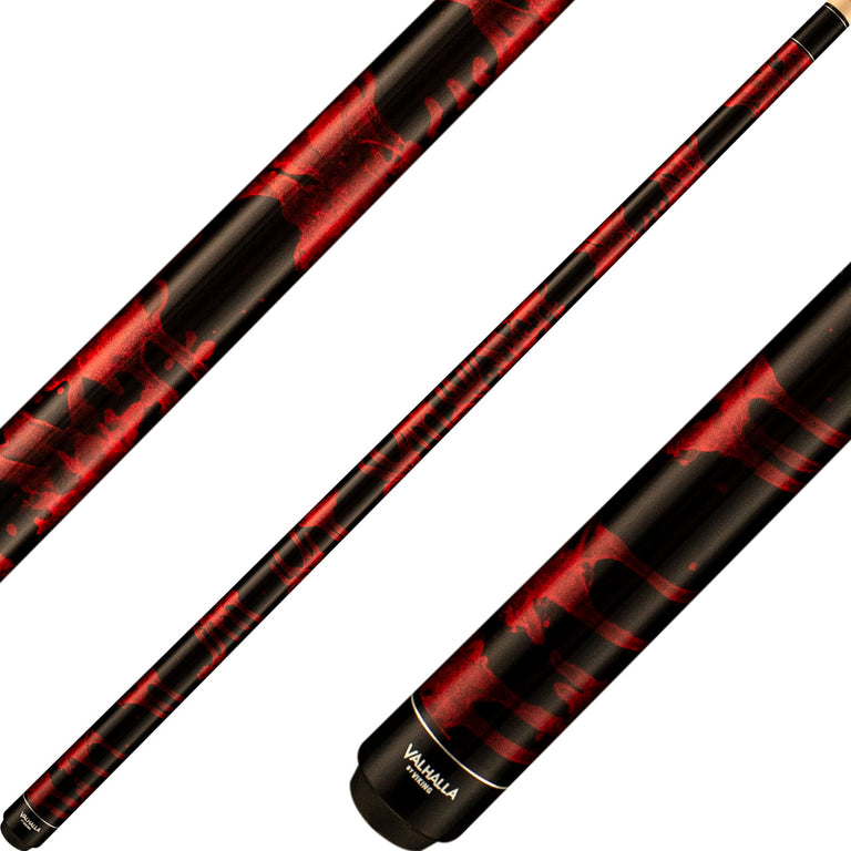 Valhalla VA212 Cue - Red and Black Marble Paint