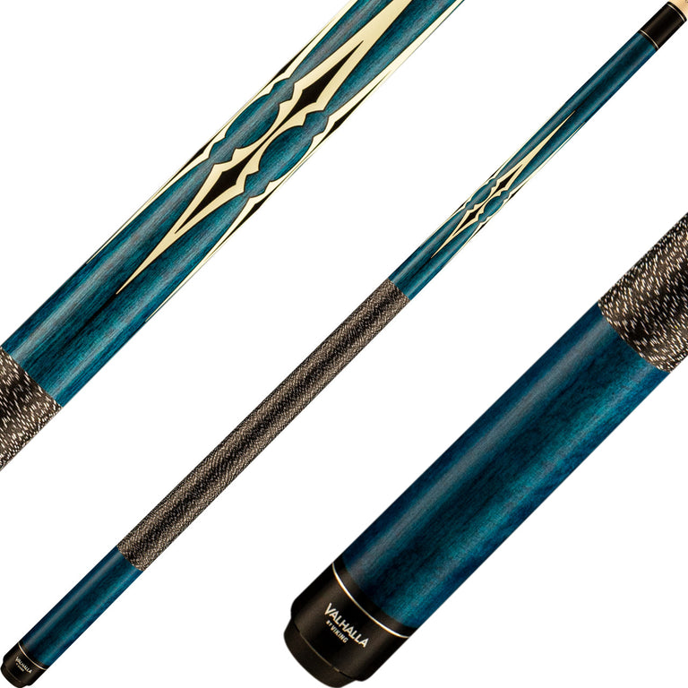 Valhalla VA231 Cue - Blue Stained with 5 Black and White Points