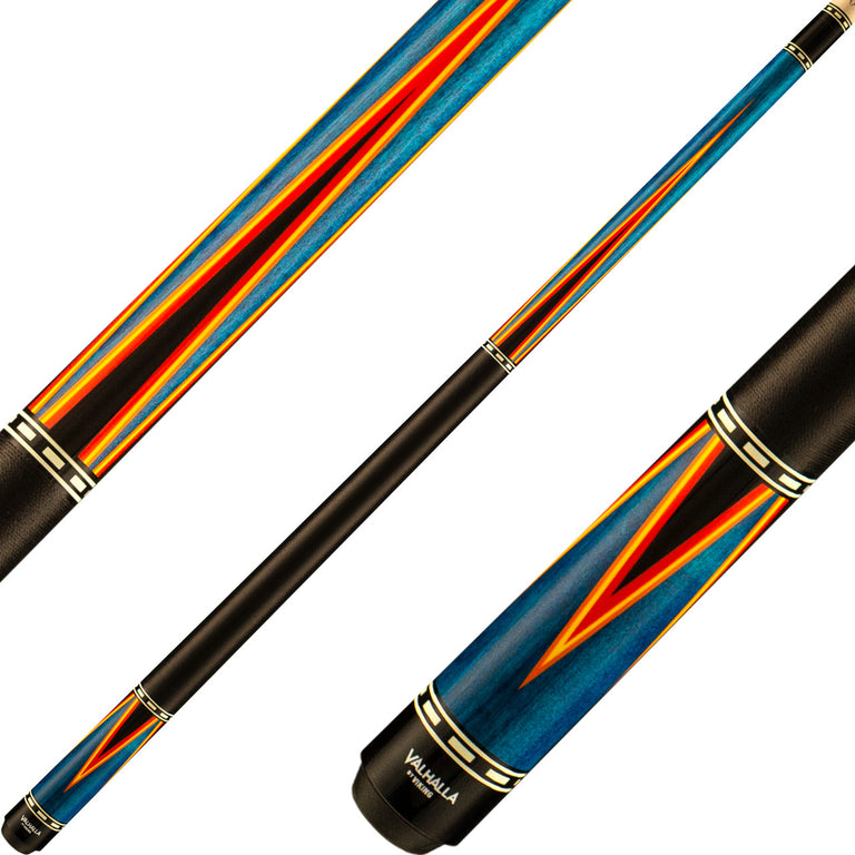 Valhalla VA486 Cue - Blue Stained with Multi Color Points