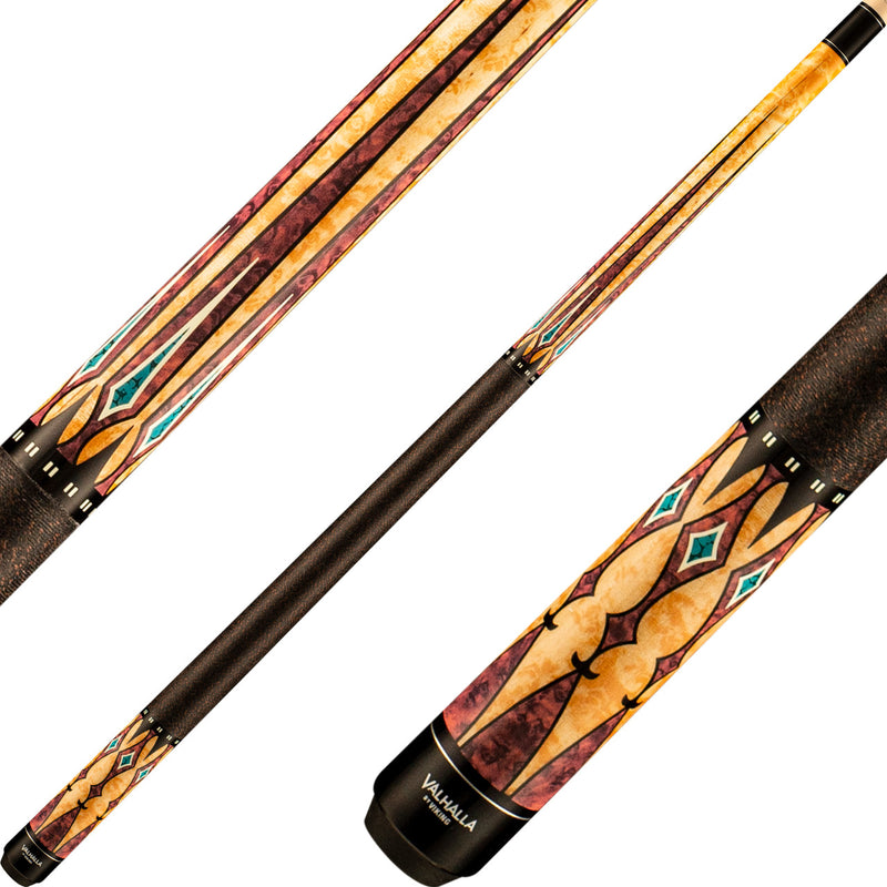 Valhalla VA502 Cue - 6 Turquoise and Birdseye Points
