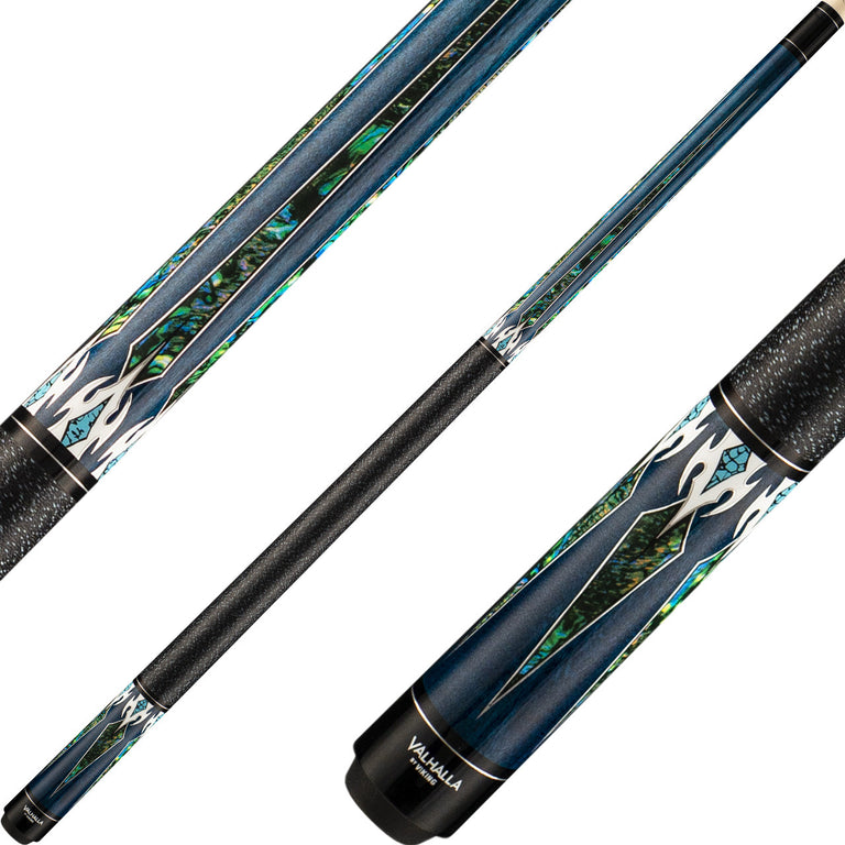 Valhalla VA873 Cue - Stained Blue with Silver Foil Highlights HD Graphics