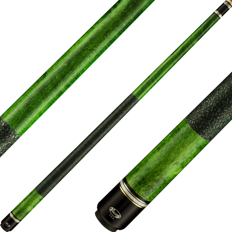 Viking B2603 Pool Cue - Emerald with Brass and White Pearl Rings