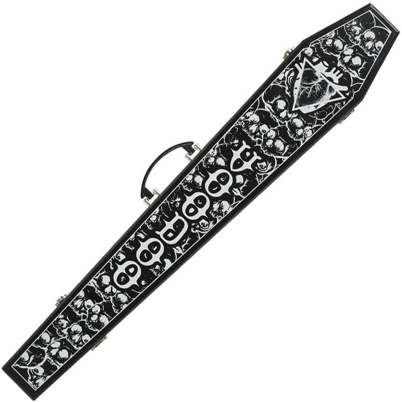 Voodoo 1x1 Hard Cue Case - White Skull Coffin