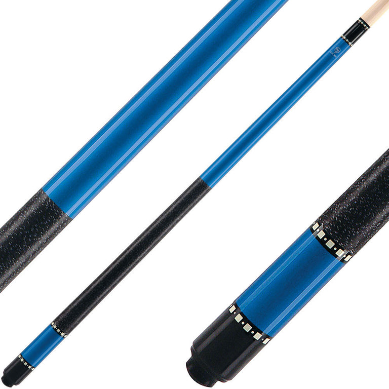 Lucky L11 Pool Cue - Blue Paint with Overlay Index Rings