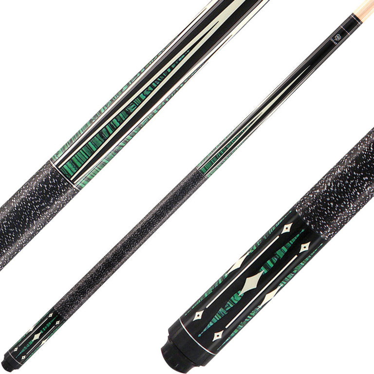 Lucky L28 Cue - Black with Multi Color Green and White Points