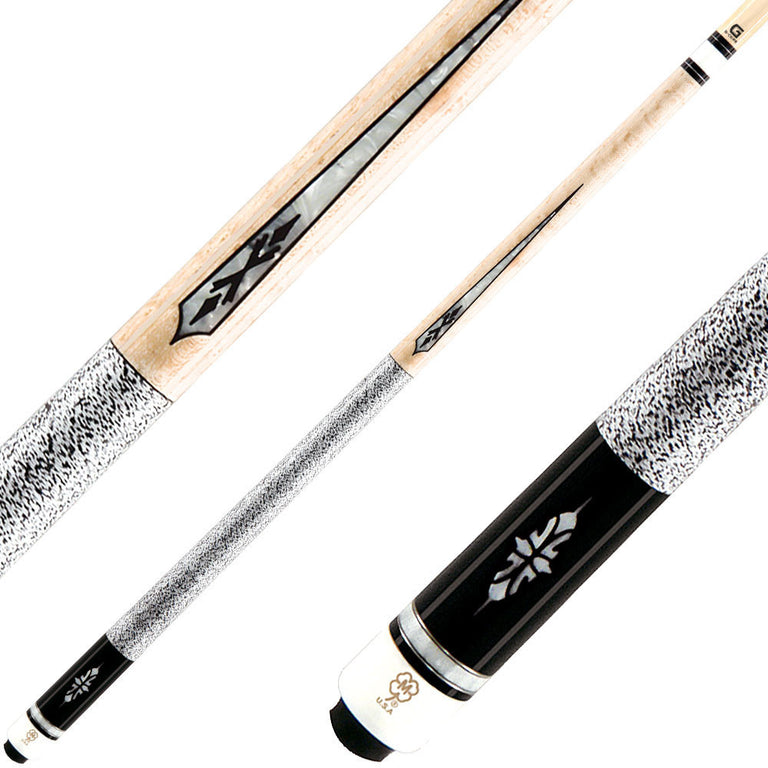 McDermott G323 G Series Cue - Birdseye Maple with White Pearl and Black Floating Points