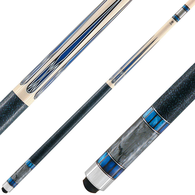Star SP03 Cue - Natural Maple and Grey with Blue Pearl and Black Points