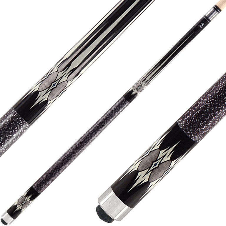 Star S51 Cue - Black with 10 White and Grey Points