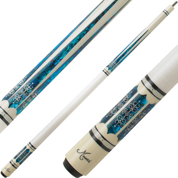 Meucci Century Series 2103WHBLWHP Pool Cue - White - Blue Pearl - White Wrap with Pro Shaft