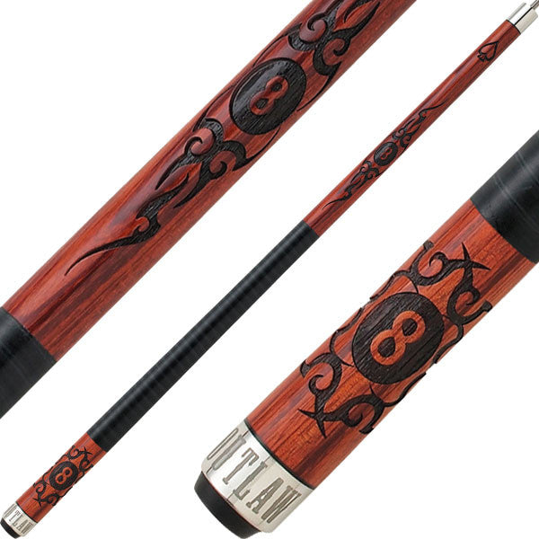 Outlaw OL20 Cues - Cherry Eight Ball Scroll