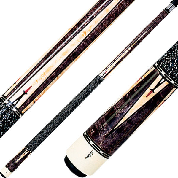 Schon CX37 Pool Cue - Grey Stained Maple with Blonde Maple Points