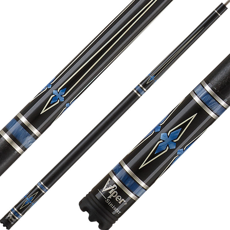 Viper 50-1401-18  Sinister Series Cue - Black with Blue Points