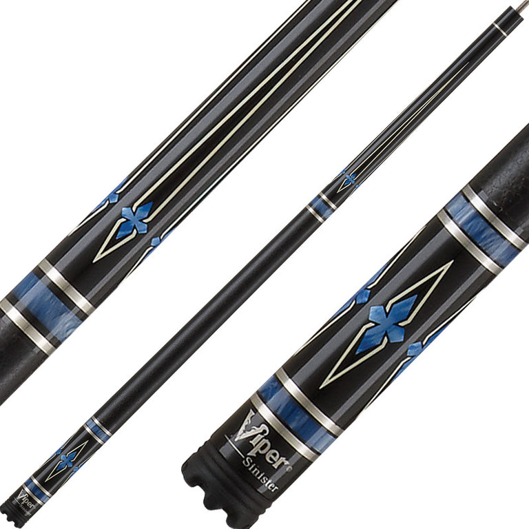 Viper 50-1401-18  Sinister Series Cue - Black with Blue Points