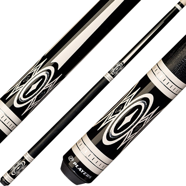 Players G3398 Graphic Series Pool Cue - Black with White