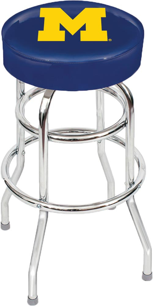 University of Michigan Chrome Bar Stool